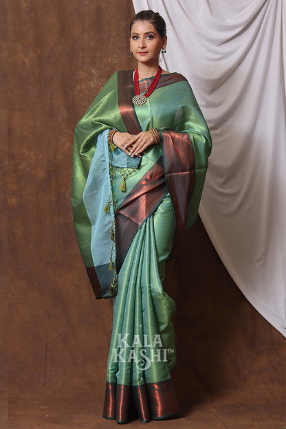 Forest Green Hand Woven Zari Tanchuyi Saree