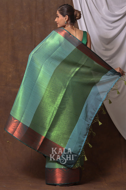 Forest Green Hand Woven Zari Tanchuyi Saree