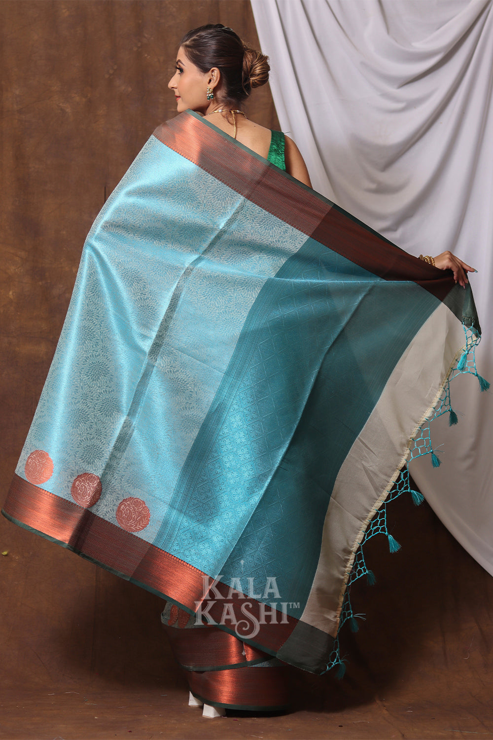 Light Sky Hand Woven Zari Tanchuyi Saree