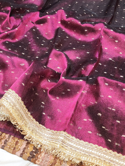 Deep purple tissue silk saree