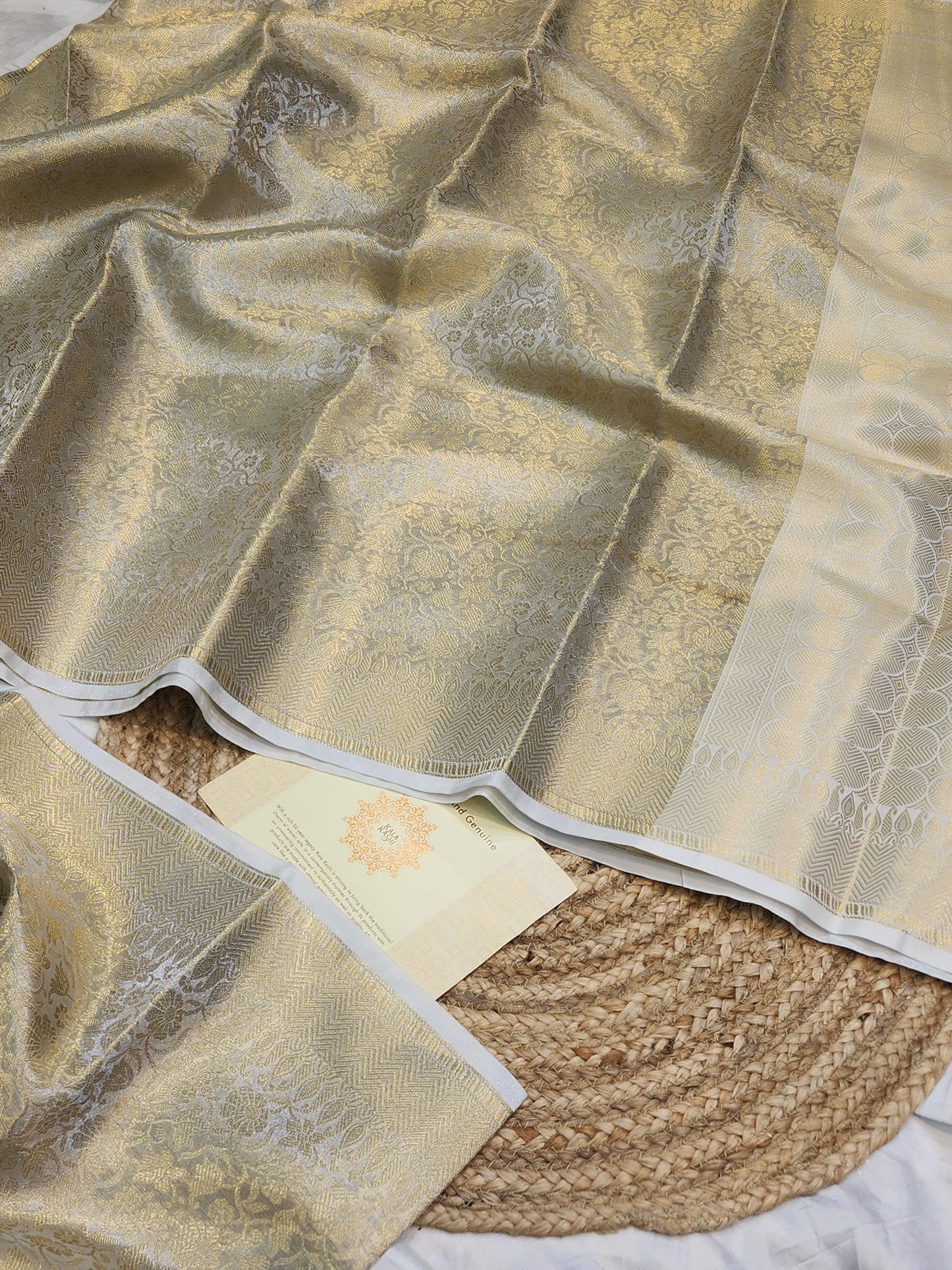 TISSUE SILK SILVER BROCADE SAREE