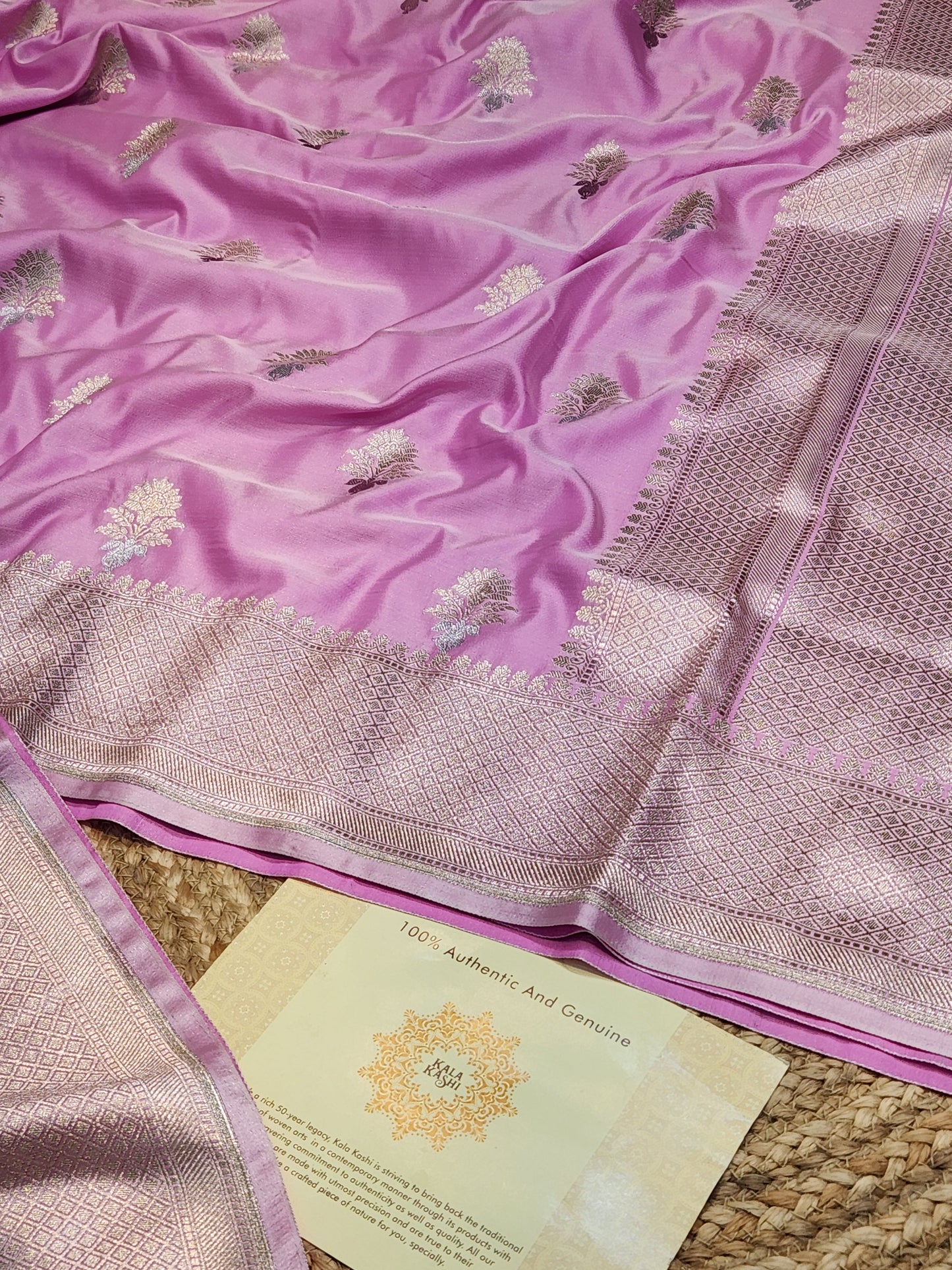 Pink Mashru Silk Banarasi Saree With Meena bootas