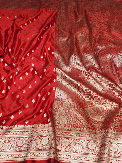 Mesmerizing Red Mashru Silk Saree