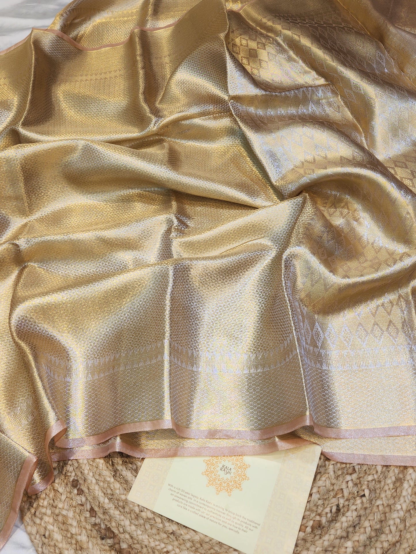 TISSUE SILK PEACH BROCADE SAREE