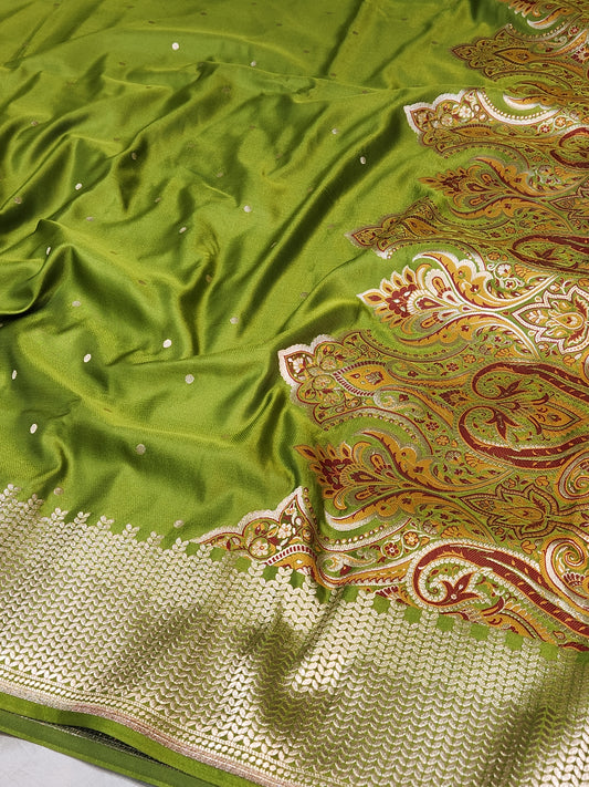 Kimkhab mashru silk saree with all over booti