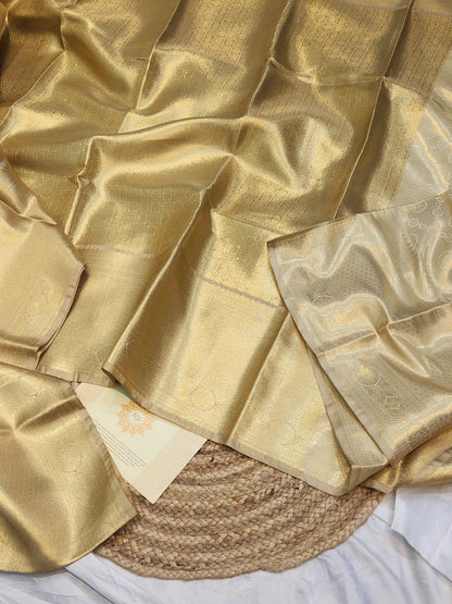 TISSUE SILK GOLD BROCADE SAREE
