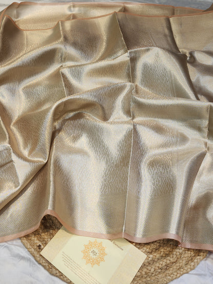 TISSUE SILK PEACH BROCADE SAREE
