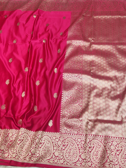 Mesmerizing Rani pink Mashru Silk Saree