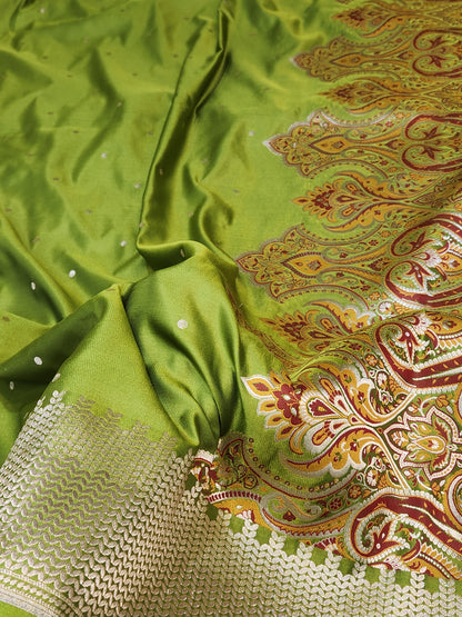 Kimkhab mashru silk saree with all over booti