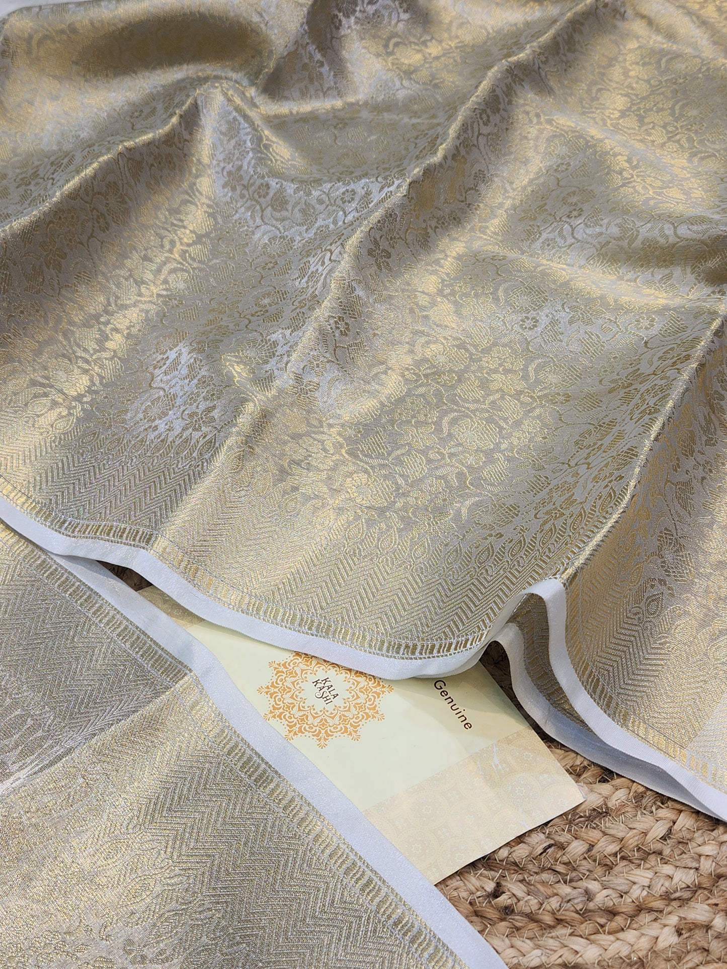 TISSUE SILK SILVER BROCADE SAREE