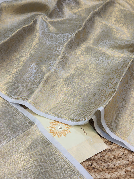 TISSUE SILK SILVER BROCADE SAREE