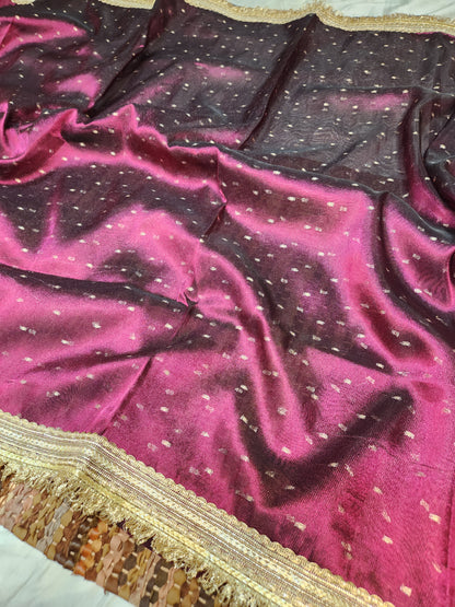 Deep purple tissue silk saree