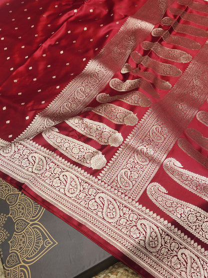 Mesmerizing Maroon Mashru Silk Saree