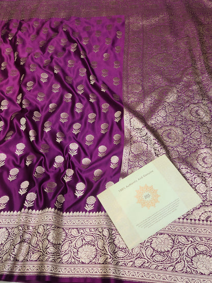Mesmerizing purple Mashru Silk Saree