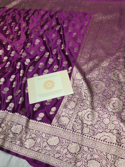 Mesmerizing purple Mashru Silk Saree
