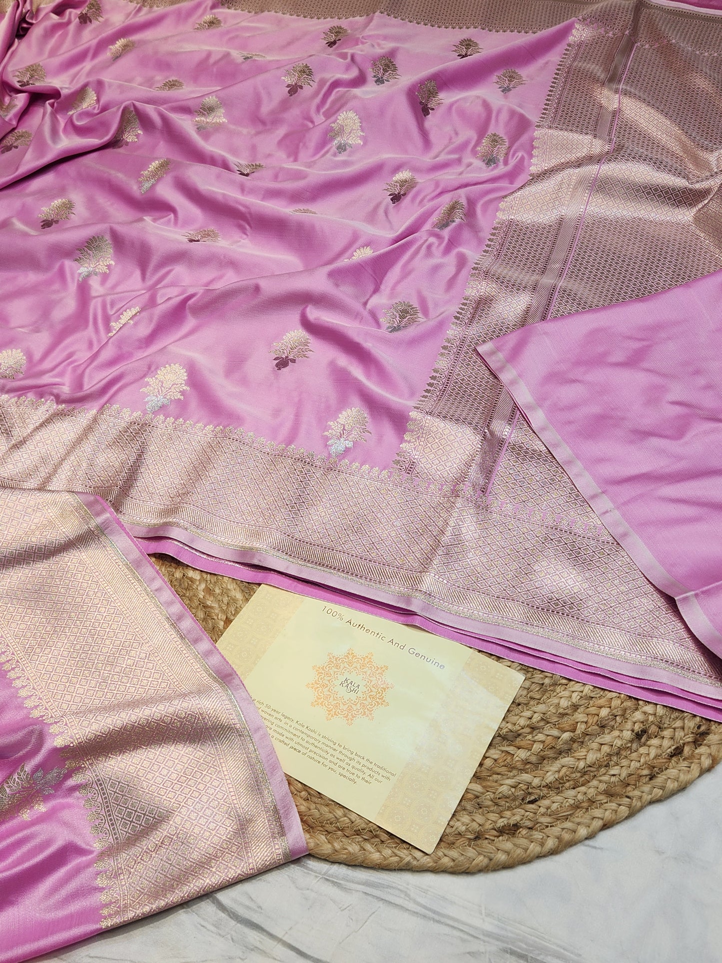 Pink Mashru Silk Banarasi Saree With Meena bootas
