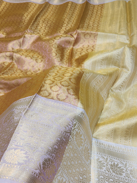 TISSUE SILK CONTRAST BROCADE SAREE