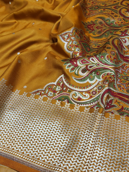 Kimkhab mashru silk saree with all over booti