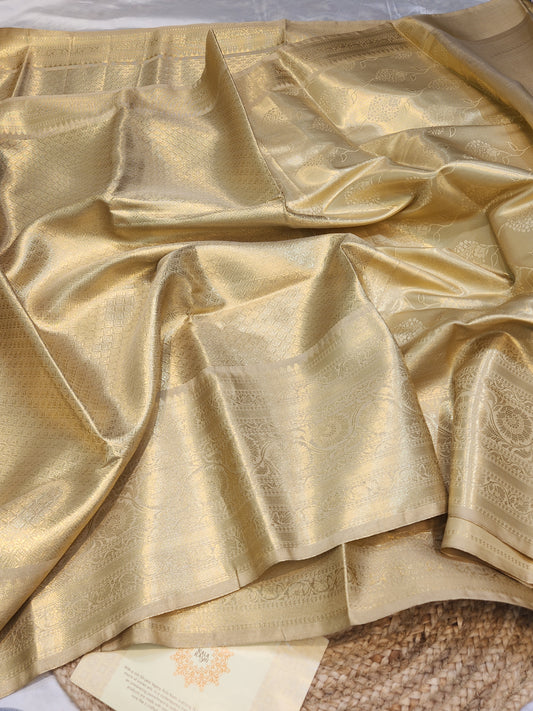 TISSUE SILK GOLD BROCADE SAREE