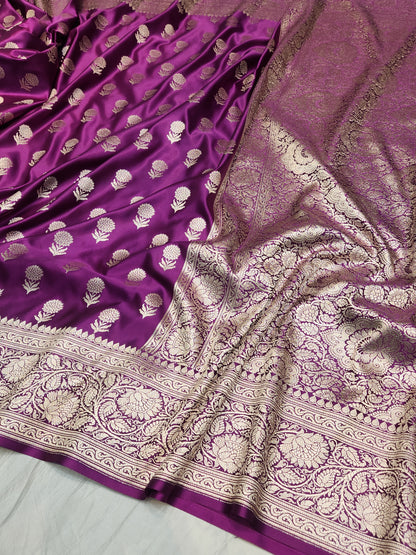 Mesmerizing purple Mashru Silk Saree
