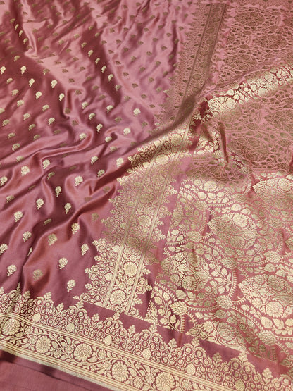 Mesmerizing Peach Mashru Silk Saree