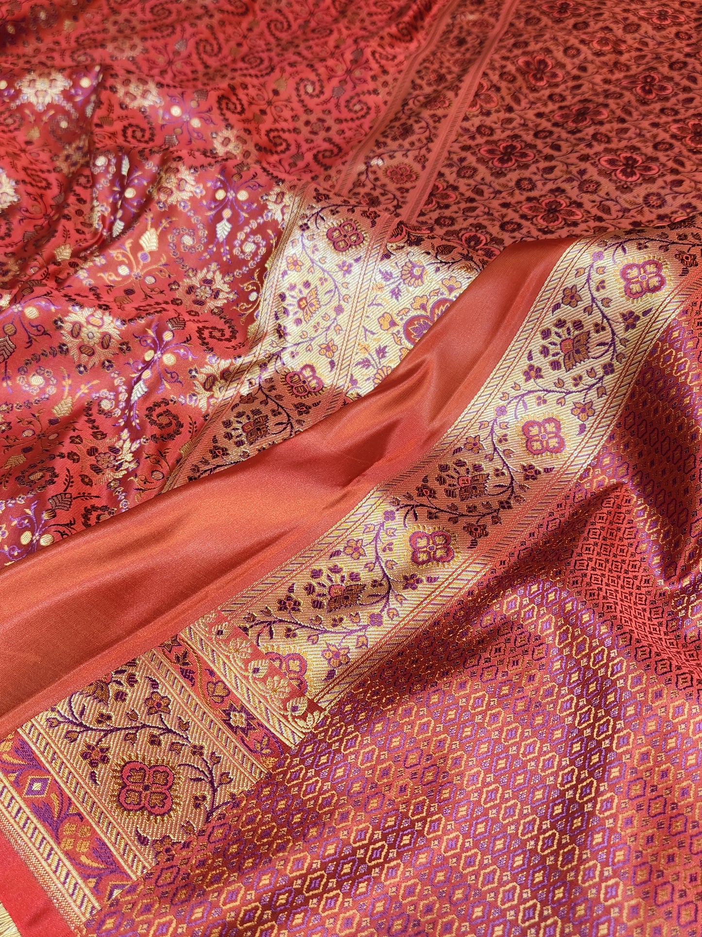 Maroon jamavar tanchuyi katan silk saree
