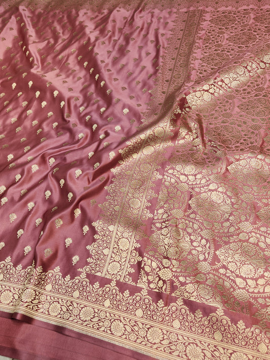 Mesmerizing Peach Mashru Silk Saree