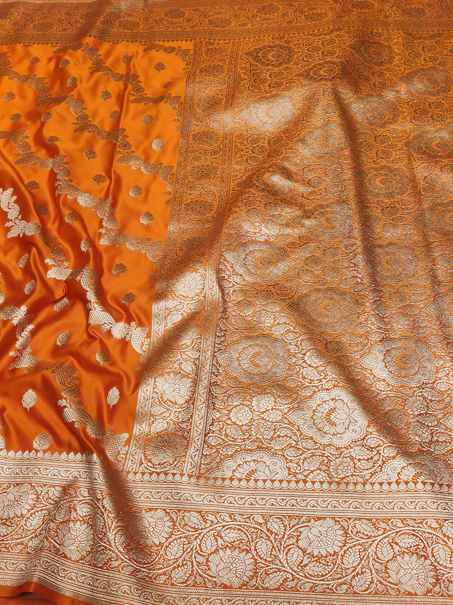 Mesmerizing Orange Mashru Silk Saree