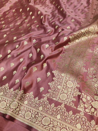 Mesmerizing Peach Mashru Silk Saree